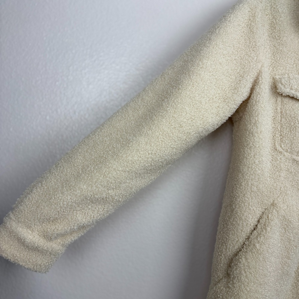 Marine Layer Eden Faux Shearling Overshirt Womens Medium Cream Button Up Outdoor - Picture 4 of 10